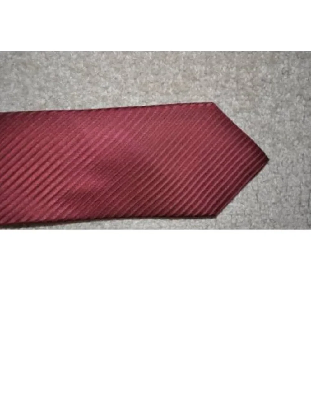 Mens Silk Necktie Croft and Barrow Red Diagonal Tie Satiny 100% Silk Lined
